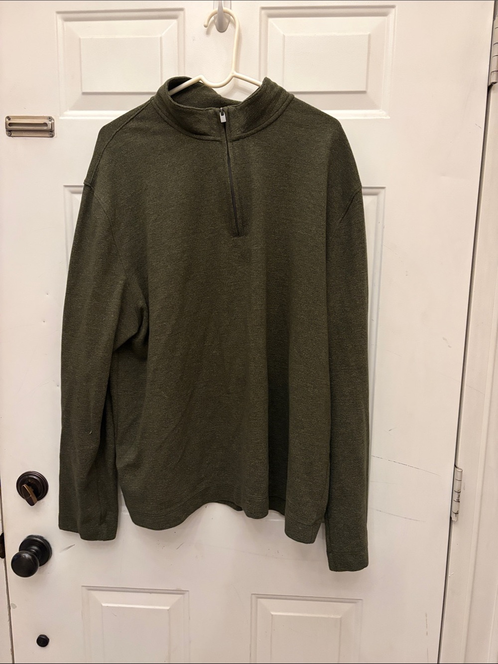 Van Heusen Olive Green Quarter-Zip Sweater